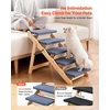 image:imageVEVOR Wood Pet Stairs 5Step Dog Stairs for Beds Sofa amp Cars 150lbs Load Capacity Floded Flat Design Stable amp Sturdy Cat amp Dog Step Ladder for Small Medium Large Older Pet Puppy EssentialsWood ColorBlue
