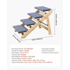 image:imageVEVOR Wood Pet Stairs 5Step Dog Stairs for Beds Sofa amp Cars 150lbs Load Capacity Floded Flat Design Stable amp Sturdy Cat amp Dog Step Ladder for Small Medium Large Older Pet Puppy EssentialsWood ColorBlue