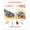 image:imageVEVOR Wood Pet Stairs 5Step Dog Stairs for Beds Sofa amp Cars 150lbs Load Capacity Floded Flat Design Stable amp Sturdy Cat amp Dog Step Ladder for Small Medium Large Older Pet Puppy EssentialsWood ColorBlue