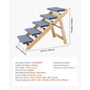 image:imageVEVOR Wood Pet Stairs 5Step Dog Stairs for Beds Sofa amp Cars 150lbs Load Capacity Floded Flat Design Stable amp Sturdy Cat amp Dog Step Ladder for Small Medium Large Older Pet Puppy EssentialsWood ColorBlue