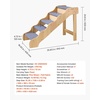 image:imageVEVOR Wood Pet Stairs 5Step Dog Stairs for Beds Sofa amp Cars 150lbs Load Capacity Floded Flat Design Stable amp Sturdy Cat amp Dog Step Ladder for Small Medium Large Older Pet Puppy EssentialsWood ColorBlue