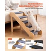 image:imageVEVOR Wood Pet Stairs 5Step Dog Stairs for Beds Sofa amp Cars 150lbs Load Capacity Floded Flat Design Stable amp Sturdy Cat amp Dog Step Ladder for Small Medium Large Older Pet Puppy EssentialsWood ColorBlue