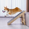 image:imageVEVOR Wood Pet Stairs 5Step Dog Stairs for Beds Sofa amp Cars 150lbs Load Capacity Floded Flat Design Stable amp Sturdy Cat amp Dog Step Ladder for Small Medium Large Older Pet Puppy EssentialsNatural