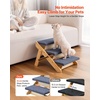 image:imageVEVOR Wood Pet Stairs 5Step Dog Stairs for Beds Sofa amp Cars 150lbs Load Capacity Floded Flat Design Stable amp Sturdy Cat amp Dog Step Ladder for Small Medium Large Older Pet Puppy EssentialsWood ColorBlue