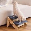 image:imageVEVOR Wood Pet Stairs 5Step Dog Stairs for Beds Sofa amp Cars 150lbs Load Capacity Floded Flat Design Stable amp Sturdy Cat amp Dog Step Ladder for Small Medium Large Older Pet Puppy EssentialsWood ColorBlue