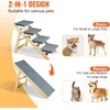 image:imageVEVOR Wood Pet Stairs 5Step Dog Stairs for Beds Sofa amp Cars 150lbs Load Capacity Floded Flat Design Stable amp Sturdy Cat amp Dog Step Ladder for Small Medium Large Older Pet Puppy EssentialsNatural