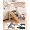 image:imageVEVOR Wood Pet Stairs 5Step Dog Stairs for Beds Sofa amp Cars 150lbs Load Capacity Floded Flat Design Stable amp Sturdy Cat amp Dog Step Ladder for Small Medium Large Older Pet Puppy EssentialsWood ColorBlue