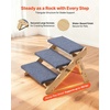 image:imageVEVOR Wood Pet Stairs 5Step Dog Stairs for Beds Sofa amp Cars 150lbs Load Capacity Floded Flat Design Stable amp Sturdy Cat amp Dog Step Ladder for Small Medium Large Older Pet Puppy EssentialsWood ColorBlue