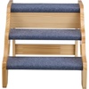 image:imageVEVOR Wood Pet Stairs 5Step Dog Stairs for Beds Sofa amp Cars 150lbs Load Capacity Floded Flat Design Stable amp Sturdy Cat amp Dog Step Ladder for Small Medium Large Older Pet Puppy EssentialsWood ColorBlue