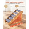 image:imageVEVOR Wood Pet Stairs 5Step Dog Stairs for Beds Sofa amp Cars 150lbs Load Capacity Floded Flat Design Stable amp Sturdy Cat amp Dog Step Ladder for Small Medium Large Older Pet Puppy EssentialsWood ColorBlue