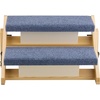 image:imageVEVOR Wood Pet Stairs 5Step Dog Stairs for Beds Sofa amp Cars 150lbs Load Capacity Floded Flat Design Stable amp Sturdy Cat amp Dog Step Ladder for Small Medium Large Older Pet Puppy EssentialsWood ColorBlue