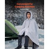 image:imageVEVOR Wool Camping Blanket Large Warm Stadium Blanket Flame Retardant Great for Outdoors Picnics Hiking Sports Events Travel Car amp Bushcraft Survival Kits 64 x 88 Striped Throw BlanketLight Grey