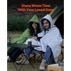 image:imageVEVOR Wool Camping Blanket Large Warm Stadium Blanket Flame Retardant Great for Outdoors Picnics Hiking Sports Events Travel Car amp Bushcraft Survival Kits 64 x 88 Striped Throw BlanketLight Grey