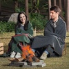 image:imageVEVOR Wool Camping Blanket Large Warm Stadium Blanket Flame Retardant Great for Outdoors Picnics Hiking Sports Events Travel Car amp Bushcraft Survival Kits 64 x 88 Striped Throw BlanketGrey