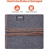 image:imageVEVOR Wool Camping Blanket Large Warm Stadium Blanket Flame Retardant Great for Outdoors Picnics Hiking Sports Events Travel Car amp Bushcraft Survival Kits 64 x 88 Striped Throw BlanketGrey