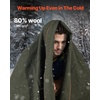 image:imageVEVOR Wool Camping Blanket Large Warm Stadium Blanket Flame Retardant Great for Outdoors Picnics Hiking Sports Events Travel Car amp Bushcraft Survival Kits 64 x 88 Striped Throw BlanketArmy Green