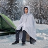 image:imageVEVOR Wool Camping Blanket Large Warm Stadium Blanket Flame Retardant Great for Outdoors Picnics Hiking Sports Events Travel Car amp Bushcraft Survival Kits 64 x 88 Striped Throw BlanketLight Grey