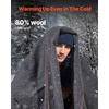 image:imageVEVOR Wool Camping Blanket Large Warm Stadium Blanket Flame Retardant Great for Outdoors Picnics Hiking Sports Events Travel Car amp Bushcraft Survival Kits 64 x 88 Striped Throw BlanketGrey