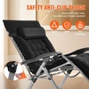 image:imageVEVOR Zero Gravity Chair 26 inch Zero Gravity Recliner Lounge Chair for Indoor and Outdoor Adjustable Anti Gravity Chair with Cushion Headrest Footrest and Cupholder 500 lbs BlackBlack