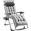 image:imageVEVOR Zero Gravity Chair 26 inch Zero Gravity Recliner Lounge Chair for Indoor and Outdoor Adjustable Anti Gravity Chair with Cushion Headrest Footrest and Cupholder 500 lbs BlackGrey