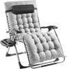 image:imageVEVOR Zero Gravity Chair 26 inch Zero Gravity Recliner Lounge Chair for Indoor and Outdoor Adjustable Anti Gravity Chair with Cushion Headrest Footrest and Cupholder 500 lbs BlackGrey