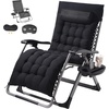 image:imageVEVOR Zero Gravity Chair 26 inch Zero Gravity Recliner Lounge Chair for Indoor and Outdoor Adjustable Anti Gravity Chair with Cushion Headrest Footrest and Cupholder 500 lbs BlackBlack