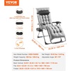 image:imageVEVOR Zero Gravity Chair 26 inch Zero Gravity Recliner Lounge Chair for Indoor and Outdoor Adjustable Anti Gravity Chair with Cushion Headrest Footrest and Cupholder 500 lbs BlackGrey