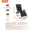 image:imageVEVOR Zero Gravity Chair 26 inch Zero Gravity Recliner Lounge Chair for Indoor and Outdoor Adjustable Anti Gravity Chair with Cushion Headrest Footrest and Cupholder 500 lbs BlackBlack