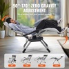 image:imageVEVOR Zero Gravity Chair 26 inch Zero Gravity Recliner Lounge Chair for Indoor and Outdoor Adjustable Anti Gravity Chair with Cushion Headrest Footrest and Cupholder 500 lbs BlackGrey