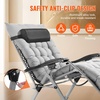 image:imageVEVOR Zero Gravity Chair 26 inch Zero Gravity Recliner Lounge Chair for Indoor and Outdoor Adjustable Anti Gravity Chair with Cushion Headrest Footrest and Cupholder 500 lbs BlackGrey