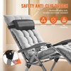 image:imageVEVOR Zero Gravity Chair 26 inch Zero Gravity Recliner Lounge Chair for Indoor and Outdoor Adjustable Anti Gravity Chair with Cushion Headrest Footrest and Cupholder 500 lbs BlackGrey