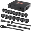 image:imageVEVOR 12 Drive Impact Socket Set 65 Piece SAE 38 to 114 and Metric 1024mm 6 Point CrV Alloy Steel for Auto Repair EasytoRead Size Markings Rugged Construction Storage Case1 21 PCS