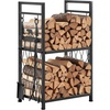 image:imageVEVOR 127FT Outdoor Firewood Rack with Cover 152x142x461in Heavy Duty Firewood Holder amp 600D Oxford Waterproof Cover for Fireplace Patio IndoorOutdoor Log Storage Rack for 34 Cord of Firewood13 FT