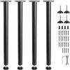 image:imageVEVOR 30 Inch Adjustable Desk Legs Reinforced Steel Office Table Furniture Set of 4 for DIY 1200 lbs Load Capacity Heavy Duty Quick Installation with Adjustable Foot Cup Black28 inchStraight