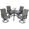 image:imageVEVOR 7 Pieces Patio Dining Set Outdoor Rectangle Furniture Table and Chairs Set All Weather Garden Furniture Table Sets HIPS Patio Conversation Set for Lawn Deck Backyard Poolside5 Piece