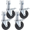 image:imageVEVOR Baker Scaffold Wheels 5 Scaffolding Rubber Swivel Caster Wheels with Dual Locking Heavy Duty Casters 126 Square Stem 330LBS Capacity per Wheel5 Square Tube Stem