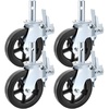 image:imageVEVOR Baker Scaffold Wheels 5 Scaffolding Rubber Swivel Caster Wheels with Dual Locking Heavy Duty Casters 126 Square Stem 330LBS Capacity per Wheel8 Solid Round Stem