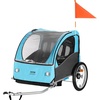 image:imageVEVOR Bike Trailer for Toddlers Kids Single amp Double Seat Options 2in1 Canopy Carrier with Strong Frame Converts to Stroller Tow Behind Foldable Child Bicycle Trailer with Universal Coupler110lb W20in Wheel