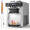 image:imageVEVOR Commercial Ice Cream Machine 2028LH Yield 2200W 3Flavor Freestanding Soft Serve Ice Cream Maker with 2 x 6L Hoppers amp Hopper Agitation PreCooling SelfCleaning for Snack Dessert ShopsCountertop 3 Flavors Basic Model2026