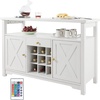 image:imageVEVOR Corner Industrial Bar Cabinet Wine Table for Liquor amp Glasses Sideboard Buffet Cabinet with Glass Holder Freestanding Farmhouse Wood Coffee Bar Cabinet for Living Room Home Bar Black Walnut47D x 157W x 315H