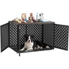 image:imageVEVOR Dog Crate Furniture 42 Inch Heavy Duty Dog Kennel Furniture Indoor for Small amp Medium Dogs Steel Decorative Pet Cage House End Table with 3 Doors Detachable Tray amp EscapeProof Locks Black421L x 274W x 295H