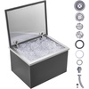 image:imageVEVOR Drop in Ice Chest 24 L x 20 W x 15 H Stainless Steel Ice Cooler Commercial Ice Bin with Hinged Cover 40 qt Outdoor Kitchen Ice Bar DrainPipe and Drain Plug Included for Cold Wine BeerSilverblack