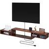 image:imageVEVOR Floating TV Stand 47 Wall Mounted TV Console Modern Floating Entertainment Center Under TV Shelf with Storage Cabinet for Bedroom amp Living Room WhiteRustic Brown
