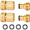 image:imageVEVOR Garden Hose Quick Connect 34 inch Male amp Female 200 PSI Heavy Duty Solid Brass Quick Connector 2 Sets Garden Hose Fitting No Leak Water Hoses Connectors with Gaskets