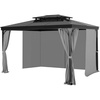 image:imageVEVOR Gazebo Curtains Outdoor Fit 12 x 10 x 67 Gazebos 4Panel Sidewall Gazebo Privacy Curtains with Zippers Outdoor Curtain Replacement for Patio Canopy Only Curtain GrayGray