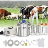 image:imageVEVOR Goat Milking Machine 12 L 304 Stainless Steel Bucket Electric Automatic Pulsation Vacuum Milker Portable Milker with FoodGrade Silicone Cups and Tubes Adjustable Suction for Cows and Sheep6 L