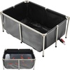 image:imageVEVOR KOI Aquarium Tank Above Ground Fish Pond 127 Gallon Foldable Canvas Fish Pool Pond with Clear Viewing Panel OutdoorIndoor No Dig Turtle Goldfish Pond with 304SS Frame and Drain ValveWith Clear Panel