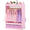 image:imageVEVOR Kids Dress Up Storage with Mirror Dress Up Closet Kids Armoire Wardrobe Closet for Little Girls Toddler Costume Organizer Pretend Princess Storage Dresser for Bedroom Girls Room PinkPink