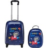 image:imageVEVOR Kids Luggage Set 2 Piece 18 Inch Hardside Rolling Wheels Suitcase with HardShell Backpack Unicorn Kids Carry on Luggage Set Holiday Birthday Gift for Girls amp Boys Airline ApprovedDinosaur