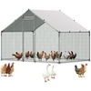 image:imageVEVOR Large Metal Chicken Coop with Run Walkin Chicken Coop for Yard with Waterproof Cover 65 x 98 x 65 ft Spire Roof Large Poultry Cage for Hen House Duck Coop and Rabbit Run1176L x 792W x 792H